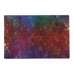 Moody Ombre Psychedelic Grunge Gold Stardust Placemat