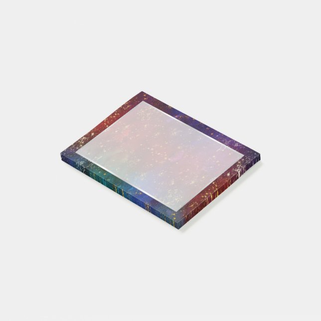 Moody Ombre | Psychedelic Grunge Gold Stardust Post-it Notes (Angled)
