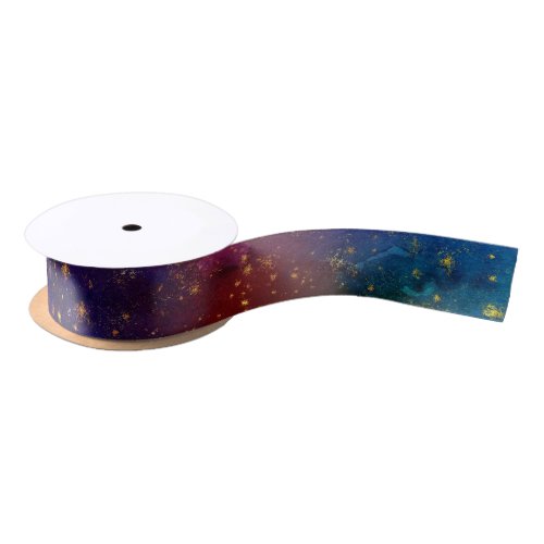 Moody Ombre  Psychedelic Grunge Gold Stardust Satin Ribbon