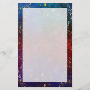 Moody Ombre Psychedelic Grunge Gold Stardust Stationery