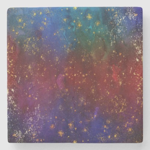 Moody Ombre  Psychedelic Grunge Gold Stardust Stone Coaster