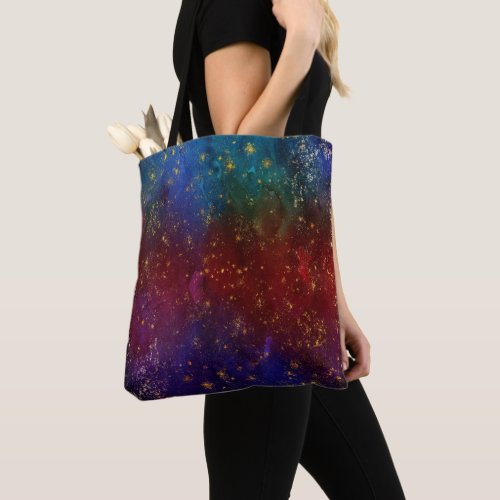 Moody Ombre  Psychedelic Grunge Gold Stardust Tote Bag