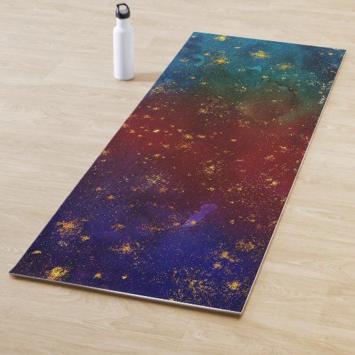 Moody Ombre  Psychedelic Grunge Gold Stardust Yoga Mat