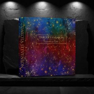 Moody Ombre   Psychedelic Grunge Stardust Branding 3 Ring Binder