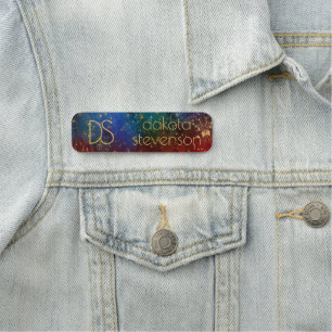 Moody Ombre Psychedelic Grunge Stardust Branding Name Tag
