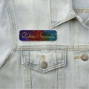 Moody Ombre Psychedelic Grunge Stardust Branding Name Tag
