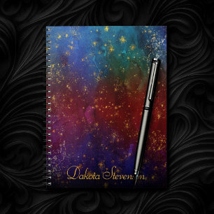 Moody Ombre Psychedelic Grunge Stardust Branding Notebook