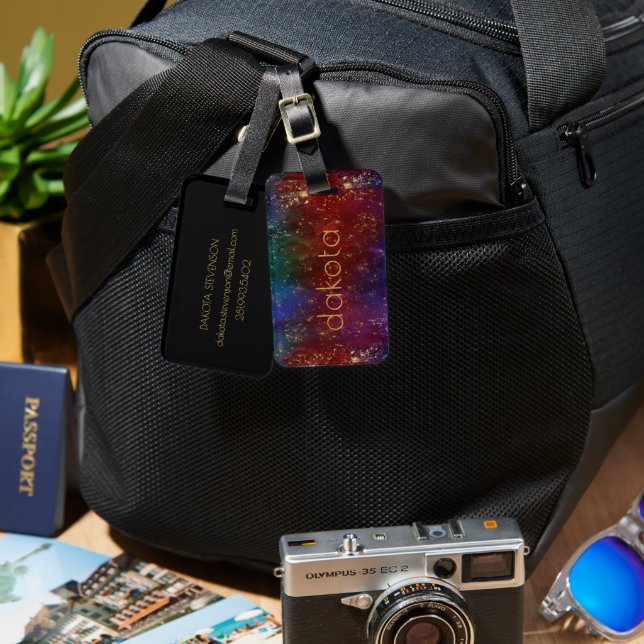 Moody Ombre | Psychedelic Grunge Stardust Custom Luggage Tag (Front & Back)