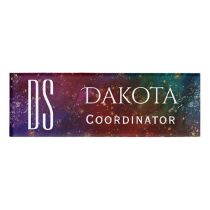 Moody Ombre Psychedelic Grunge Stardust Monogram Name Tag