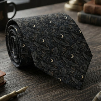 Moody Onyx Celestial Raven Neck Tie