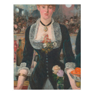 Moody Parisian Bar Manet A Bar at the Folies-Bergè Faux Canvas Print