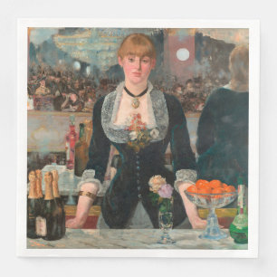 Moody Parisian Bar Manet A Bar at the Folies-Bergè Paper Dinner Napkins