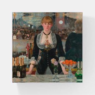 Moody Parisian Bar Manet A Bar at the Folies-Bergè Paperweight