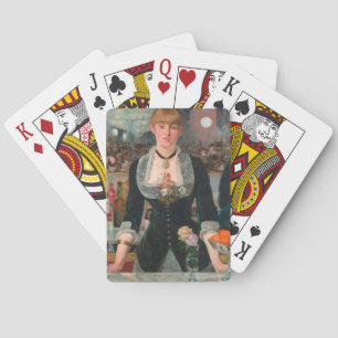 Moody Parisian Bar Manet A Bar at the Folies-Bergè Poker Cards