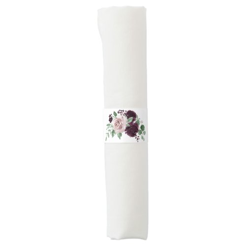 Moody Passion  Dramatic Purple Floral Bouquet Napkin Bands