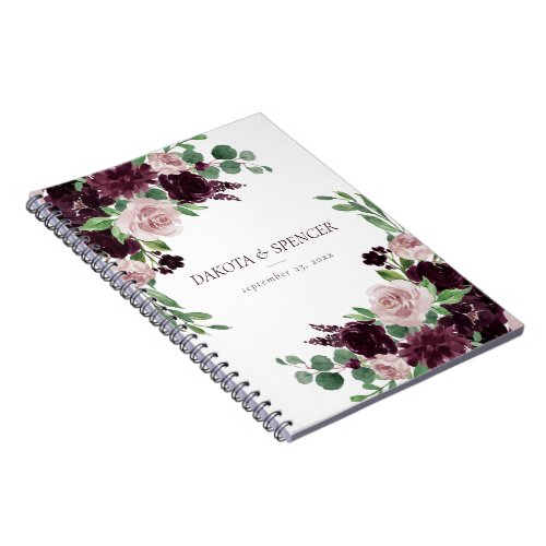 Moody Passion  Dramatic Purple Floral Wedding Notebook