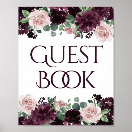 Moody Passion  Dramatic Purple Guest Book Sign