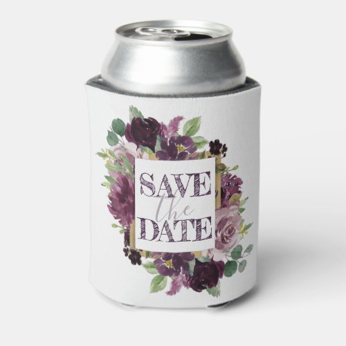 Moody Passion  Dramatic Purple Save the Date Can Cooler