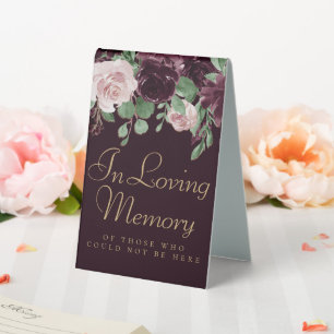 Moody Passion Dramatic Purple Wine Memorial Table Tent