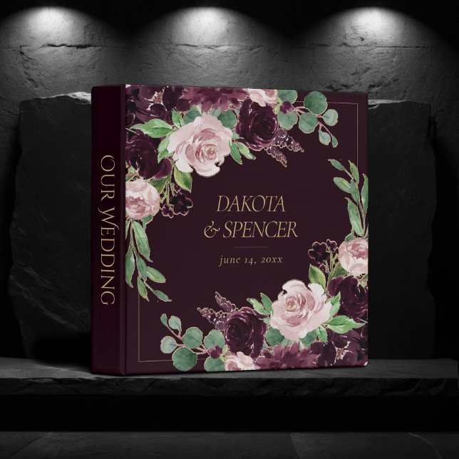 Moody Passion | Dramatic Purple Wine Photo Album 3 Ring Binder (Creator Uploaded)