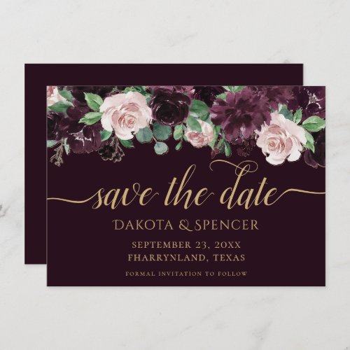 Moody Passion  Dramatic Purple Wine Rose Garland Save The Date