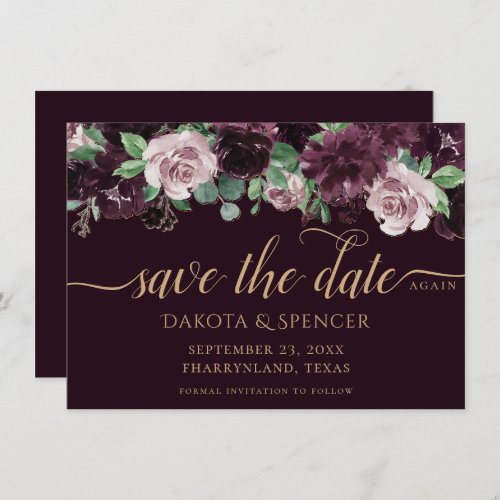 Moody Passion  Dramatic Purple Wine Rose Garland Save The Date