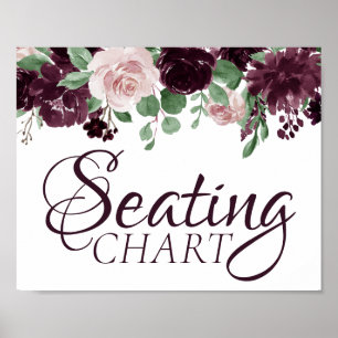 Moody Passion Dramatic Purple Wine Rose Seating Poster