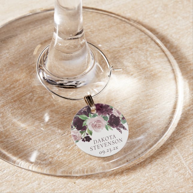 Moody Passion | Dramatic Purple Wine Roses Custom Charm (In Situ)