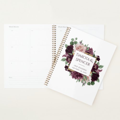 Moody Passion  Dramatic Purple Wine Roses Custom Planner