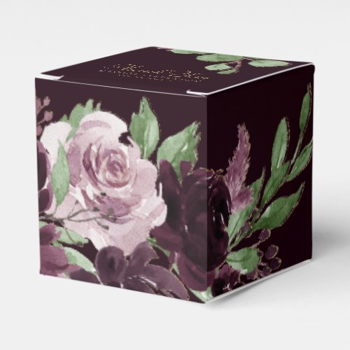 Moody Passion  Dramatic Purple Wine Thank You Favor Boxes