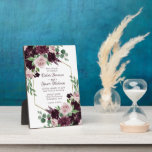 Moody Passion | Dramatic Rose Keepsake Invitation Plaque<br><div class="desc">Drama and intrigue meet sophisticated elegance in this moody jewel tone color palette featuring hand-painted watercolor floral in luxurious purple shades of plum, eggplant, and dusty lavender embellished by green botanical laurel accents. From the "Love Bloom" collection, this gorgeous design features rich Bohemian wildflower bouquets with radiant flower blooms and...</div>