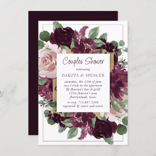 Moody Passions  Dramatic Purple Couples Shower Invitation