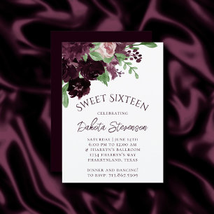 Moody Passions Dramatic Purple Wine Birthday Invitation