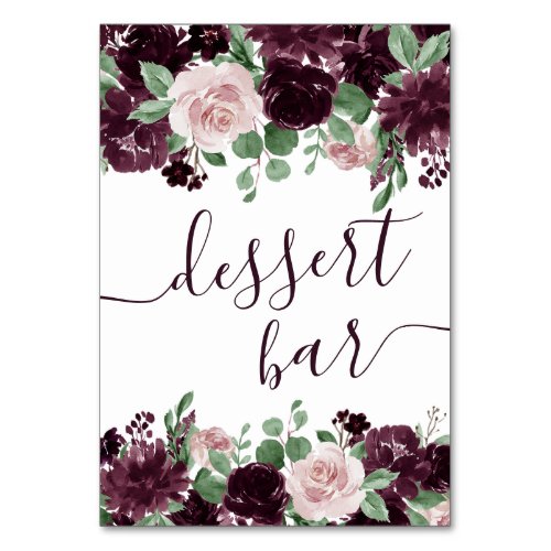 Moody Passions  Dramatic Purple Wine Dessert Bar Table Number