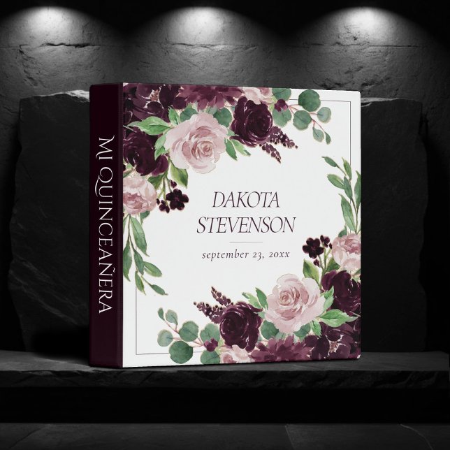 Moody Passions | Dramatic Purple Wine Event Album 3 Ring Binder (Creator Uploaded)