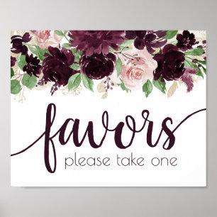 Moody Passions Dramatic Purple Wine Favor Table Poster