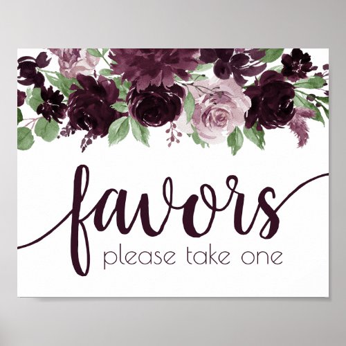 Moody Passions  Dramatic Purple Wine Favor Table Poster