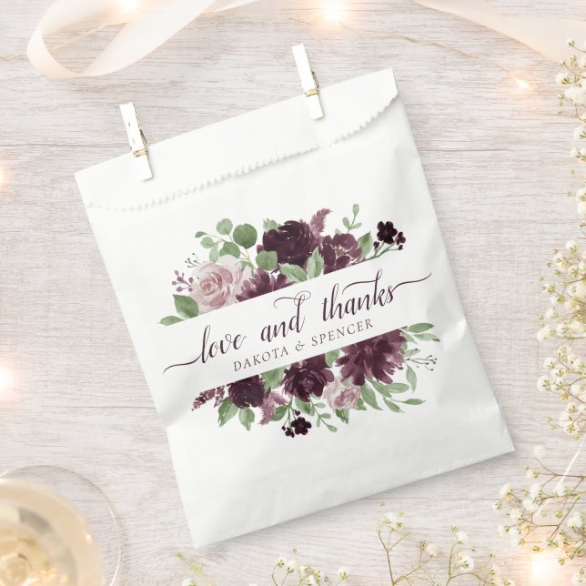 Moody Passions | Dramatic Purple Wine Love Thanks Favor Bag (Clipped)