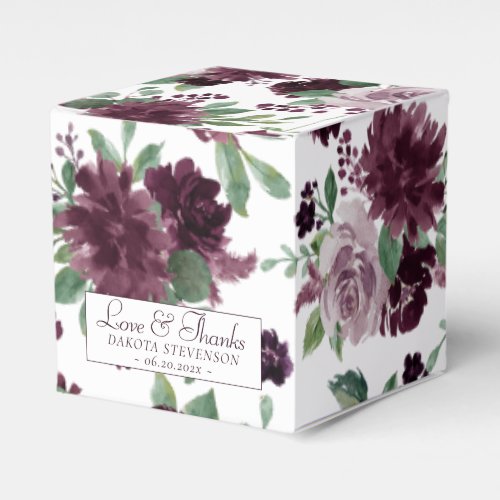 Moody Passions  Dramatic Purple Wine Love Thanks Favor Boxes