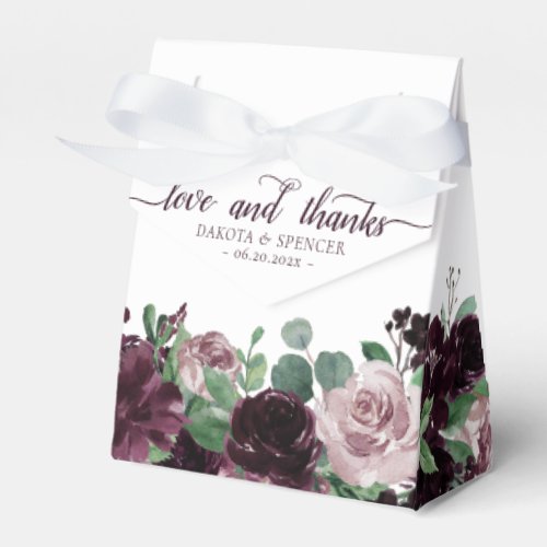 Moody Passions  Dramatic Purple Wine Love Thanks Favor Boxes