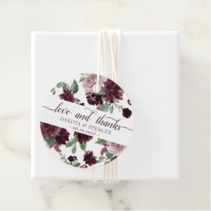 Moody Passions Dramatic Purple Wine Love Thanks Favor Tags