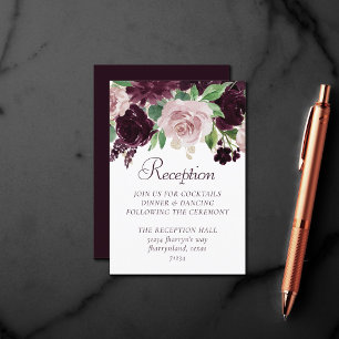 Moody Passions Dramatic Purple Wine Reception Enclosure Card