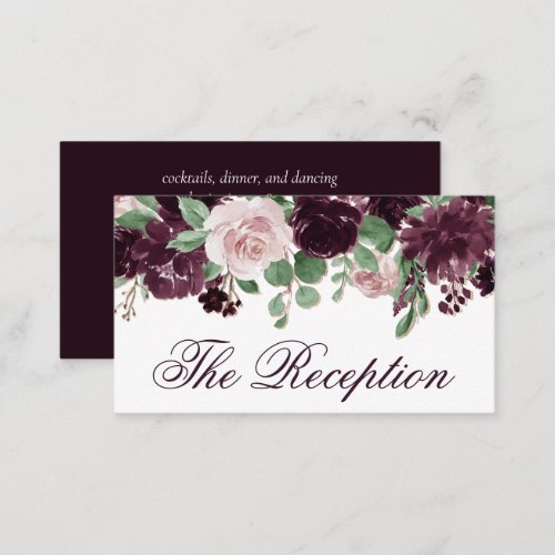 Moody Passions  Dramatic Purple Wine Reception Enclosure Card
