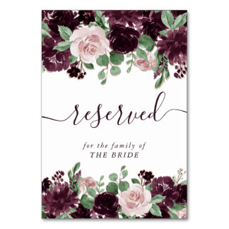 Moody Passions | Dramatic Purple Wine Reserved Table Number