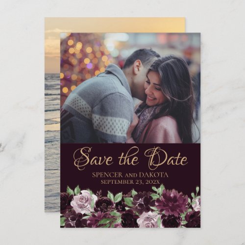 Moody Passions  Dramatic Purple Wine Rose 2 Photo Save The Date