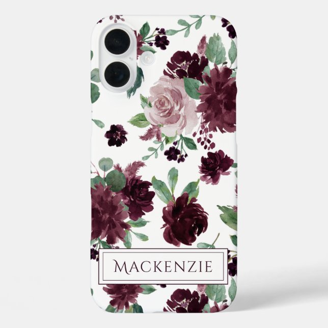 Moody Passions | Dramatic Purple Wine Rose Custom Case-Mate iPhone Case (Back)
