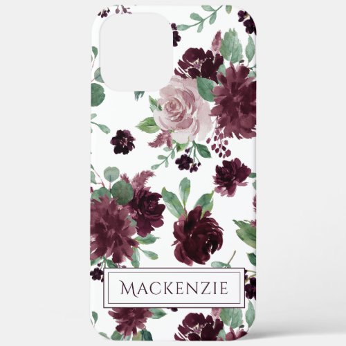 Moody Passions  Dramatic Purple Wine Rose Custom iPhone 12 Pro Max Case