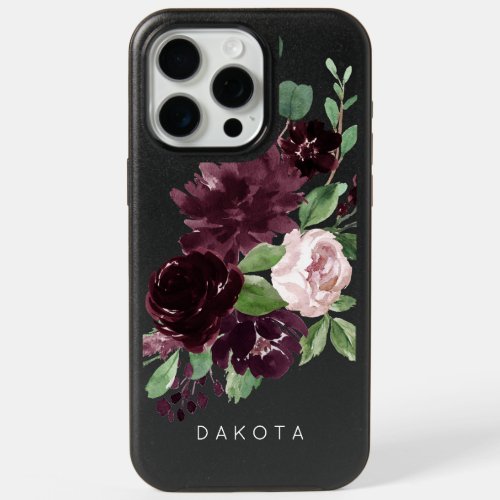Moody Passions  Dramatic Purple Wine Rose Custom iPhone 15 Pro Max Case