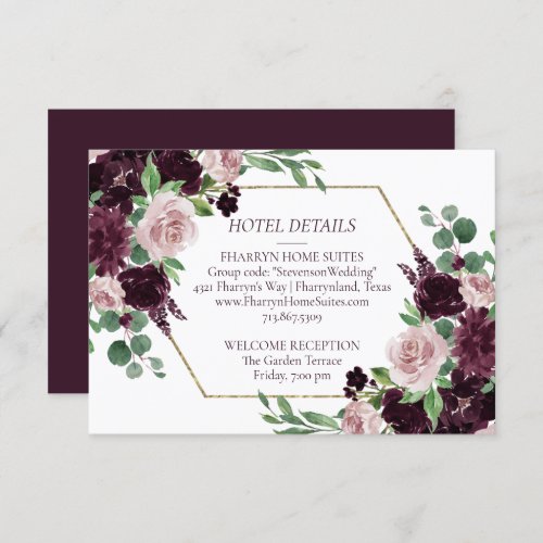 Moody Passions  Dramatic Purple Wine Rose Details Enclosure Card