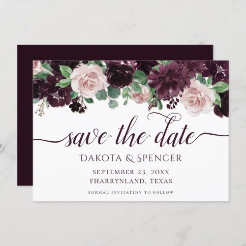 Moody Passions  Dramatic Purple Wine Rose Garland Save The Date
